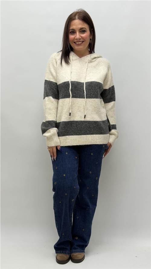 JERSEY CON CAPULLA ADELA GRIS