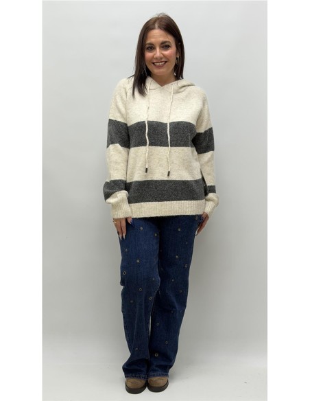 JERSEY CON CAPULLA ADELA GRIS