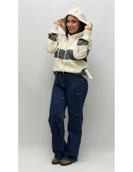 JERSEY CON CAPULLA ADELA GRIS