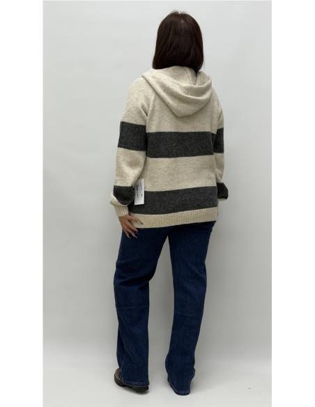 JERSEY CON CAPULLA ADELA GRIS
