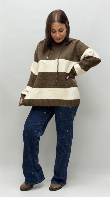 JERSEY CON CAPULLA ADELA MARRON