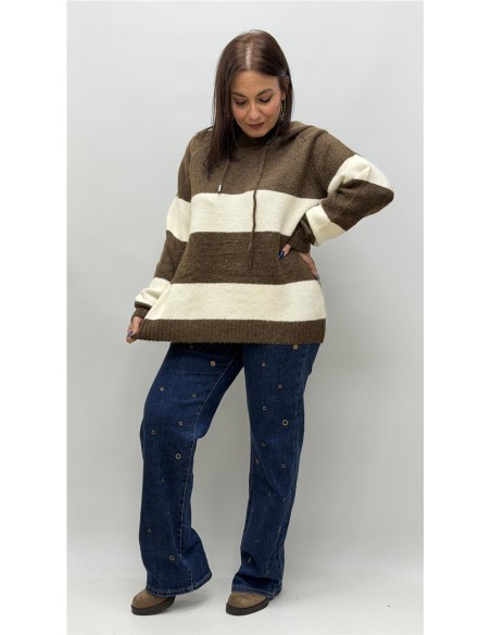 JERSEY CON CAPULLA ADELA MARRON