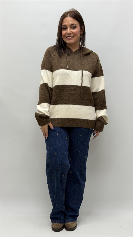 JERSEY CON CAPULLA ADELA MARRON 2