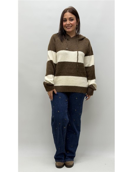 JERSEY CON CAPULLA ADELA MARRON