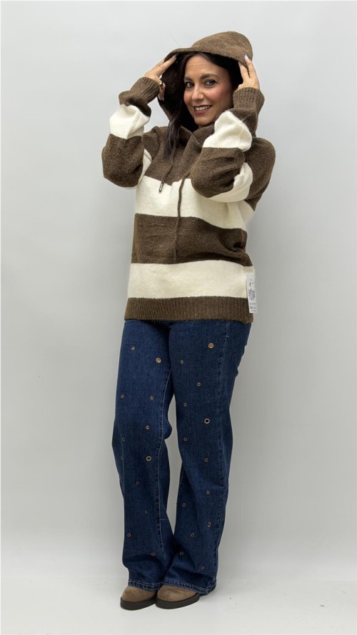 JERSEY CON CAPULLA ADELA MARRON