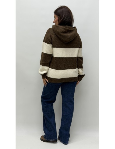 JERSEY CON CAPULLA ADELA MARRON