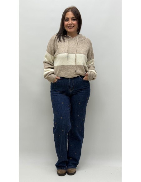 JERSEY CON CAPULLA ADELA CAMEL