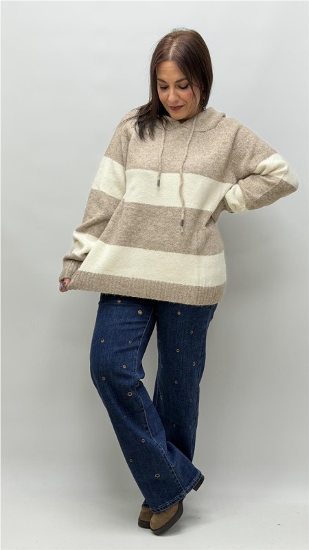 JERSEY CON CAPULLA ADELA CAMEL 2