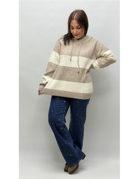 JERSEY CON CAPULLA ADELA CAMEL