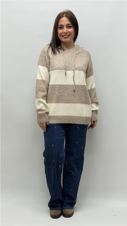 JERSEY CON CAPULLA ADELA CAMEL