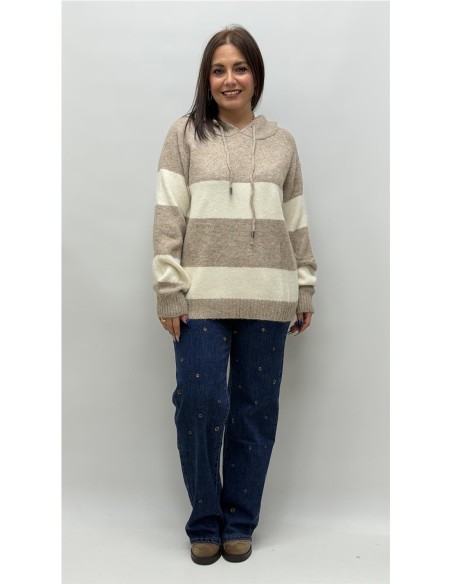 JERSEY CON CAPULLA ADELA CAMEL