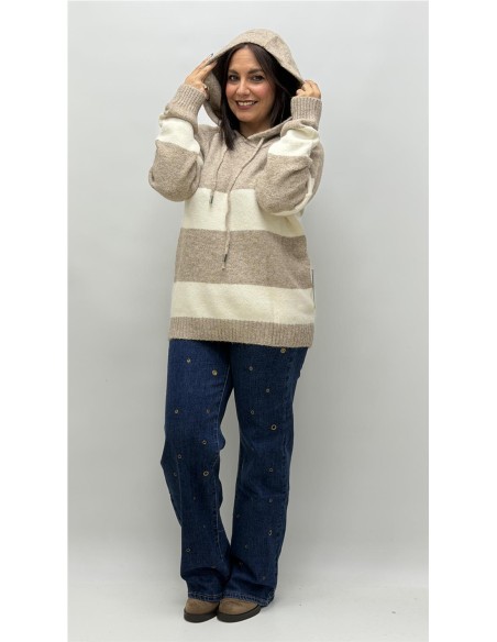 JERSEY CON CAPULLA ADELA CAMEL