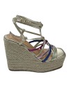 SANDALIA TIRAS METALIADAS MULTICOLOR