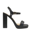 SANDALIA TIRA TACON ANCHO NEGRO