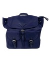MOCHILA NYLON DOBLE BOLSILLO AZUL