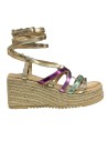 SANDALIA CUÑA TIRAS MULTICOLOR