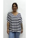 CAMISETA RAYAS CON COLLAR MARINO