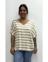 CAMISETA RAYAS CON COLLAR CAMEL