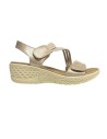 SANDALIA ELASTICA CON VELCRO BEIG