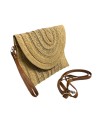 CARTERA RAFIA FILO TRENZADO CAMEL