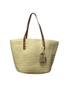 CESTA RAFIA ADORNO CONCHAS BEIG