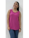 CAMISETA TIRANTA ALGODON FUXIA
