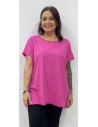 CAMISETA ALGODON BASICA FUXIA