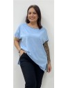 CAMISETA ALGODON BASICA CELESTE