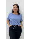 CAMISETA ALGODON BASICA AZUL