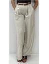 PANTALON CON CINTURON DIVA BEIG TOSTADO