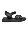 SANDALIA CRUZADA VELCRO NEGRO