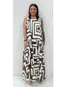 VESTIDO CHARI ESTAMPADO MARRON