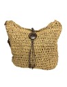 BOLSO RAFIA ADORNO MADERA CAMEL