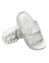 CHANCLA 2 HEBILLAS BRILLO BLANCO