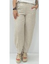 PANTALON LINO SOL BEIG