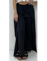 PANTALON EFECTO PAREO NEGRO