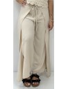 PANTALON EFECTO PAREO BEIG