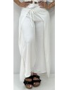 PANTALON EFECTO PAREO BLANCO