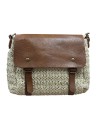 BOLSO RAFIA SOLAPA CUERO BEIG