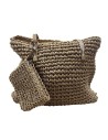 BOLSO Y MONEDERO DE RAFIA CAMEL