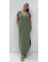 VESTIDO ALGODON CUELLO V KAKY