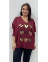 CAMISETA 9 CORAZONES BURDEOS