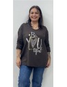 CAMISETA BE YOU MARRON