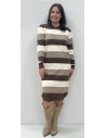 VESTIDO TUNEZ MARRON