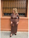VESTIDO ALEXA MARRON