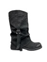 BOTA DOBLE HEBILLA LATERAL NEGRO