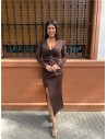 VESTIDO ALMA MARRON