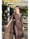 VESTIDO ESTHER MARRON