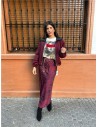 FALDA CEBRA BURDEOS