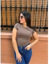 CAMISETA BASIC PICO MARRON